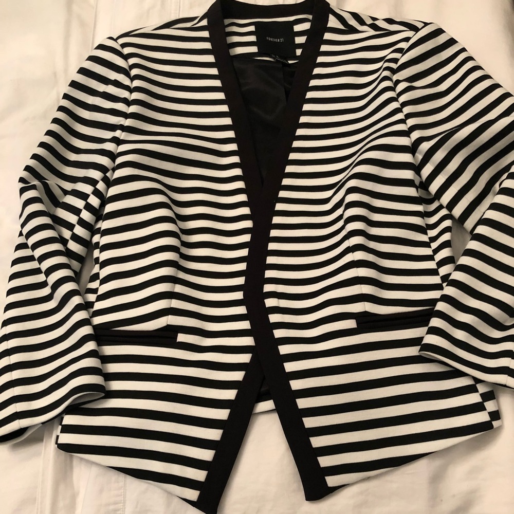 F21 Stripe Blazer